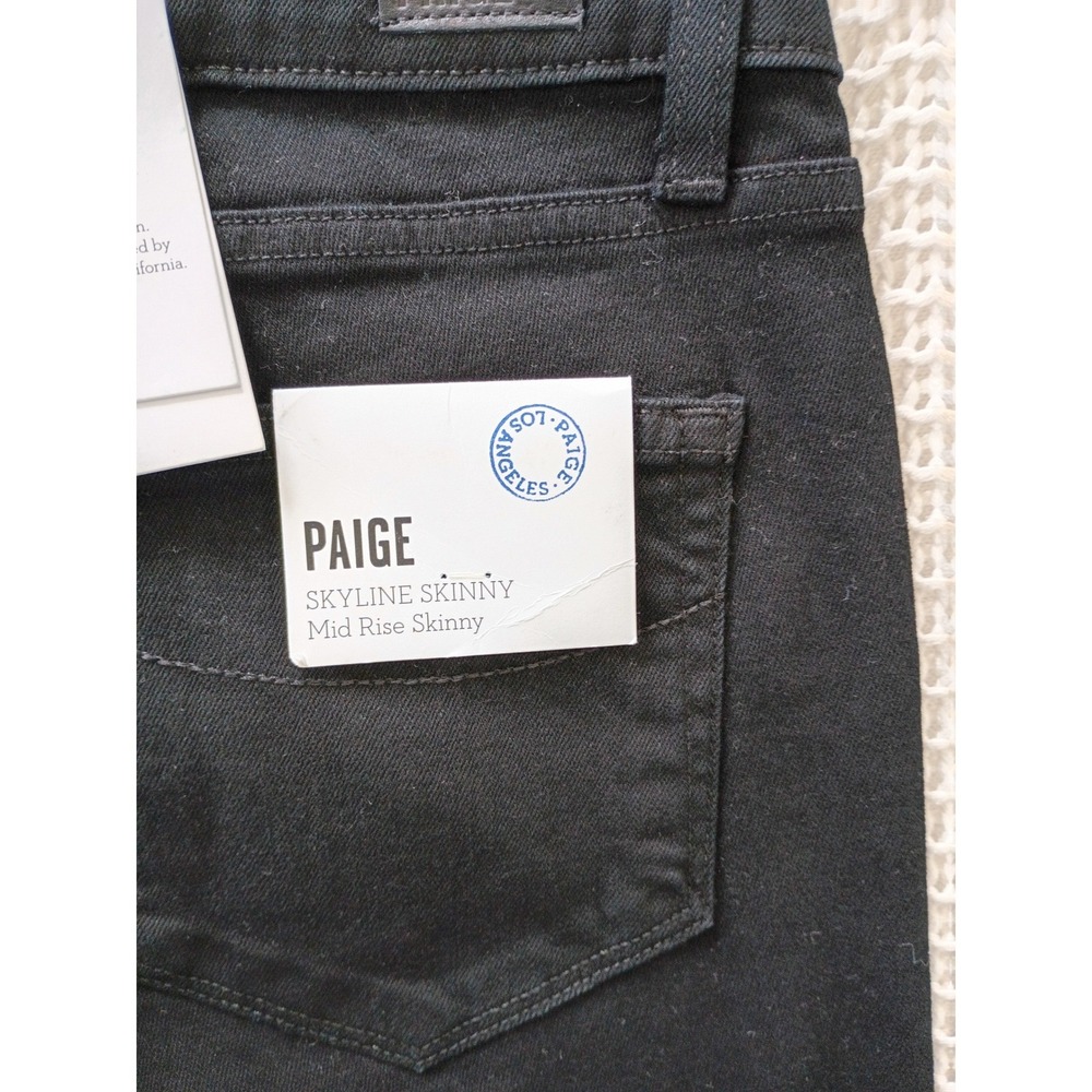 NWT PAIGE Skyline Skinny Jeans 30x31 Black Ink Transcend Denim USA $229 - Picture 16 of 16